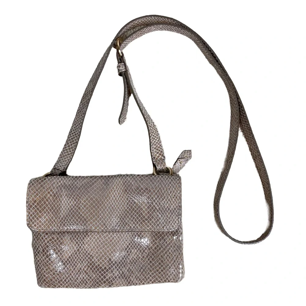 Cole Haan Faux Snake skin Neutral Crossbody Bag - Picture 2 of 5